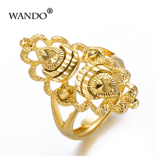 WANDO Gold Color Free Size Ring For Women/girl Classic Party jewelry Birthday Gift Ethiopia/france/africa Wedding Cocktail Ring 2024 - buy cheap