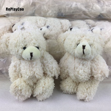 40pcs/lot Mini Joint Te Bear Plush Toys Chain White Bear 12cm Cute Animal for Wedding Peluches Bicho ursinho de pelucia 2024 - buy cheap