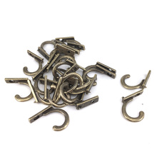 20PCS Key Mini Hangers - Antique Style Metal Bronze Hook Decorative Furniture Wood Board Mounted Robe hooks- 21mm 2024 - buy cheap