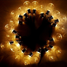 G50 Bola 10/20 LED Solar Light Bulb 4/6M CONDUZIU Luzes Da Corda Impermeável Branco Quente/Branco Natal luzes Ao Ar Livre Decoração Da Lâmpada 2024 - compre barato