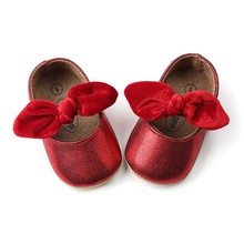 Sapatos antiderrapantes para meninas primavera e verão, com laço, sola macia, para primeiros passos de princesa, 0-18m 2024 - compre barato