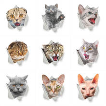 Милые наклейки с кошачьими дырами для Туалетные украшения 3d яркие животные настенные художественные наклейки домашний декор настенные плакаты 3d 2024 - купить недорого