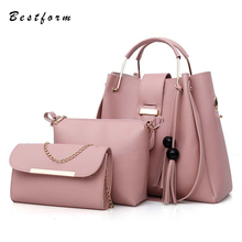 3 in 1 Women Composite Bag Set Fashion Messenger Bags Shoulder Handbag Women Top-Handle PU Leather Composite Bag Purse Wallet 2024 - buy cheap