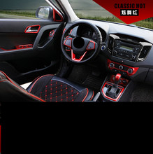 Красный для Hyundai ix25 Creta модифицированный Специальный автомобильный интерьер руль Центральная навигационная рамка украшение Наклейки инструмент 2024 - купить недорого
