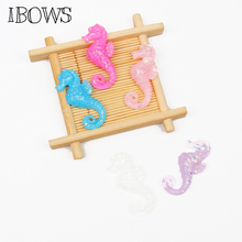 IBOWS 10pcs Flat Back Resin Seahorse Flatback Resin Cabochon for Phone Decoration DIY Hair Bow Accessories Scrapbook Crafts 2024 - buy cheap