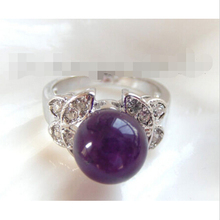 MARAVILLOSO 10mm ronda púrpura natural anillo a0488 ^^@^ NUEVO estilo Fino de jewe Noble Natural ENVÍO GRATIS 2024 - compra barato
