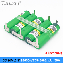 5s 18v 21v battery 18650 pack 18650 vtc6 3000mah 30a soldering battery for screwdriver battery and vacuum cleaner customized ju1 2024 - buy cheap