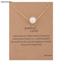 Imitation pearl of love gold-color Pendant Necklaces Clavicle Chains necklace Fashion Chain Necklace Women Jewelry 2024 - buy cheap
