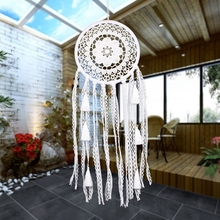 White Lace Flower Dreamcatcher Wind Chimes Indian Style Feather Craft Pendant Dream Catcher Creative Car Hanging Decoration 2024 - buy cheap