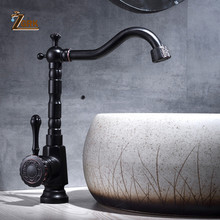 ZGRK Basin Faucet Black Brass Retro Bathroom Sink Faucet Single Handle Hight Arch Swivel Spout Kitchen Deck Vessel Mixer Taps 2024 - buy cheap