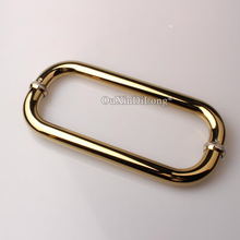 High Quality Stainless Steel Frameless Shower Door Handles Gold O Shape Pull / Push Handles Furniture Hardware 2024 - buy cheap