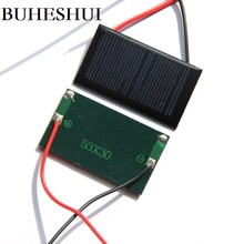Buheshui mini carregador de painel solar 5v 30ma, célula + cabo policristalino diy kits de estudo 53*30*3mm envio grátis 2024 - compre barato