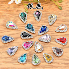 8x13mm 20pcs/bag Crystal glass sew on stone with claw,Super Flash DR shape Crystal buckle loose rhinestones 2024 - buy cheap