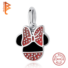 BELAWANG 925 Sterling Silver Dangle Charms Cute Enamel Minnie Beads Fit Original Bracelet DIY Jewelry Christmas Gift 2024 - buy cheap