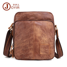 Joyir-bandolera de piel auténtica para hombre, bolso de hombro informal de viaje, bolsos de bandolera para hombre, marrón y negro 2024 - compra barato