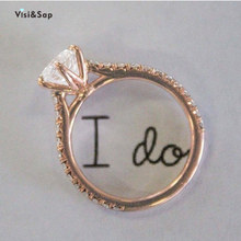 Visisap классические обручальные кольца с шестью когтями розового золота инкрустированные циркониевые кольца для женщин Прямая поставка Ювелирные изделия B2578 2024 - купить недорого
