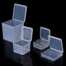 Cajas pequeñas cuadradas de plástico transparente para almacenamiento de joyas, contenedores para manualidades y cuentas, novedad 2024 - compra barato