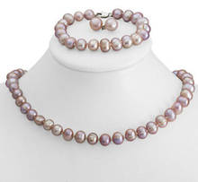 Genuine 8-9mm Freshwater Cultured Pearl Necklace Bracelet & Earrings Set 18" 7.5 2024 - buy cheap