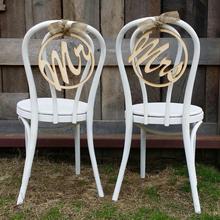 Señales de madera para silla Mr & Mrs, accesorios de fotomatón sin pintar para boda, decoración de boda, regalo de boda 2024 - compra barato