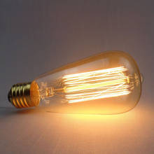 Лампочка эдисона E27 220 В/110 В, лампа Эдисона в стиле ретро, лампочки Эдисона 40 Вт ST64, лампочка с пузырьками для подвесных ламп, праздничный декоративный светильник P25 2024 - купить недорого