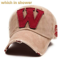 women men vintage cap cotton washed W baseball cap men's distress snapback hat for male female curved sun hats dropship 2024 - buy cheap
