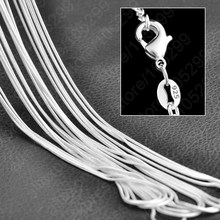 Rock bottom price! 10pcs Wholesale Jewelry Pure  Genuine  Silver Snake Necklace   Chain Top Quality Multi Size 2024 - buy cheap