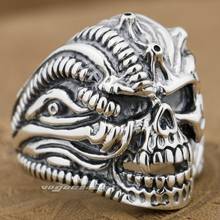 Мужское байкерское кольцо 9G012A с черепом из стерлингового серебра 925 пробы 2024 - купить недорого