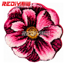 2015 New 3D Latch Hook Rug Kits DIY Needlework Unfinished Crocheting Rug Yarn Cushion Mat Embroidery Carpet Rug Pink Flowers 2024 - buy cheap