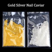 1 paquete (50g) de cuentas para arte de uñas, adornos de diamantes de imitación de oro, plata, Metal, Caviar 3D, accesorios para uñas 2024 - compra barato