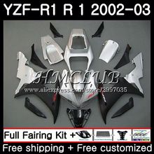Corpo Para YAMAHA YZF R1 YZF 1000 YZF-R1 1 2002 2003 20HC. 16 YZF R1 02 03 YZF-1000 YZF1000 YZFR1 02 03 Prateado Carenagem preta Quadro 2024 - compre barato