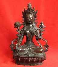 Envío Gratis bronce tibetano Kwan-yin blanco estatua de Tara Buda 6 "H 15cm 2024 - compra barato