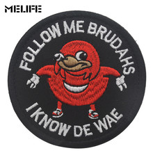 Parches tácticos con bordado De recuerdo, color negro, para nudillos ugandis, parche con insignias De Follow Me Brudahs I Know De Wae, 2 uds. 2024 - compra barato