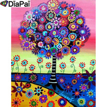 DIAPAI-pintura de diamante 5D DIY "Flor de árbol de Color", bordado de diamantes de imitación, decoración de punto de cruz, A25145 2024 - compra barato