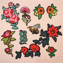 Tela bordada de abeja, serpiente, con forma de flor, pegatina para ropa, bolsa, coser, planchar, apliques, accesorios de ropa de costura, BU117 2024 - compra barato