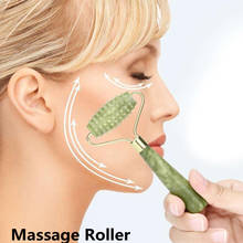 1 pc Jade Stone Needle Face Arms Neck Massage Roller Ancient Face Body SPA Massage Roller Facial Massager Jade 2024 - buy cheap