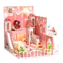 Casa de boneca 3d, miniaturas de madeira, kit de móveis para crianças, presente de aniversário, miniaturas 2024 - compre barato