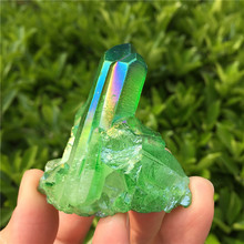 50g Aura Crystal Cluster Angel Aura Titanium Quartz Crystal Stunning Rainbow Specimen Minerals Reiki Healing Chakra Home 2024 - buy cheap