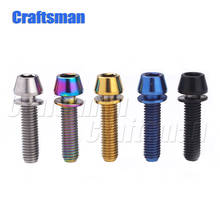 Titanium Bolts Screws M5 X 16mm M5*18 M5x20 Conical Head Bolts with Washer for Bicycle Stems Blue Black Titanium Rainbow Gold 2024 - купить недорого