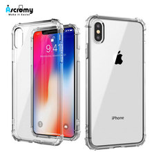 Luxo Silicone Caso de Telefone À Prova de Choque Bumper Transparente Para iPhone X XR XS Max 8 7 6 6 s Mais Clara coque de proteção Tampa Traseira 2024 - compre barato