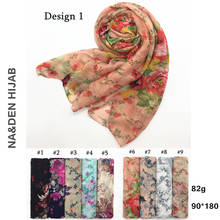 Beautiful floral print scarf Fashionable big flower cotton viscose gauze thin Super soft shawl Sunshade  scarf female 10pcs/lot 2024 - buy cheap
