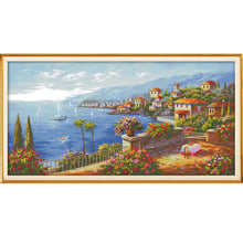 NKF Mediterranean Style Counted Cross Stitch 11CT 14CT Cross Stitch Set Wholesale DIY Kit Embroidery Needlework for Home Decor 2024 - buy cheap