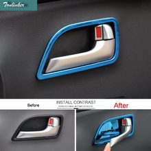 Tonlinker Cover Case Sticker For KIA RIO K2 2011-16 Car Styling 4 pcs stainless steel interior door handle cover case Sticker 2024 - buy cheap