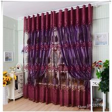 Luxury Curtains For Living Room Purple Flower With Bead Cortinas Para Sala De Estar Window Curtain Drapes Jacquard Organza Tulle 2024 - buy cheap