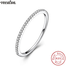 Vecalon Eternity Promise ring Real 925 Sterling Silver Pave Cz wedding band rings For women Bridal Party Finger Jewelry Gift 2024 - buy cheap