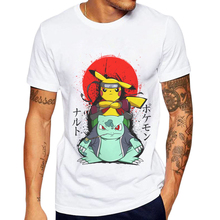 Funny Pokemon Men T Shirt Japan Anime Printed Cotton Short Sleeve Cool Tee Shirts Casual Hip Hop Man Tops Ninja Pikachu T-shirt 2024 - buy cheap