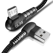 OLAF-Cable Micro USB 2A de carga rápida para teléfono móvil, Cable cargador USB de 90 grados para dispositivos Huawei y Android 2024 - compra barato