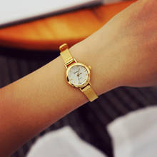 Gemixi relógios femininos pequena discagem delicada relógio de ouro luxo negócio quartzo analógico relógios de pulso dropship 2024 - compre barato