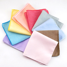 New Cotton Handkerchiefs Fashion Solid Colour Hanky for Men Business Casual Pockets Square Handkerchief Wedding Hankies Cravat 2024 - buy cheap