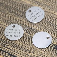 10pcs love is a song that never ends charm silver tone message charm pendant 20mm 2024 - buy cheap