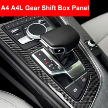 Panel de Control de fibra de carbono para coche, caja de cambios Soporte para vasos moldura de cubierta de marco, accesorios para Audi A4 B9 2013-2019 2024 - compra barato